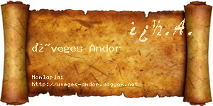 Üveges Andor névjegykártya