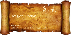 Üveges Andor névjegykártya